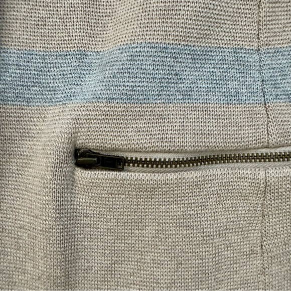 Talbots Beige and Gray Striped Cotton Blend Knit Blazer - Picture 5 of 7